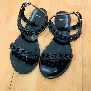 GIVENCHY black chain jelly sandals